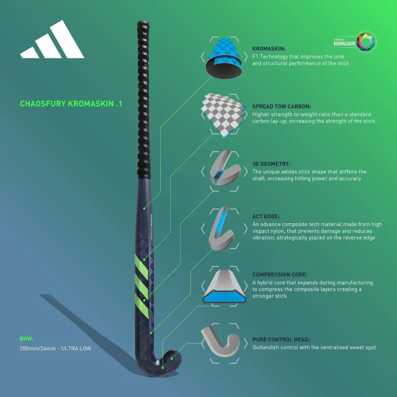 Adidas Chaosfury Kromaskin .1 Hockey Stick (2023/24) 4 Adidas Chaosfury Kromaskin .1 Hockey Stick (2023/24) - Image 2