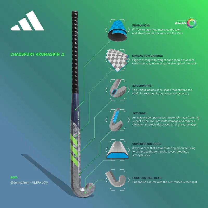Adidas Chaosfury Kromaskin .2 Hockey Stick (2023/24) 4 Adidas Chaosfury Kromaskin .2 Hockey Stick (2023/24) - Image 2