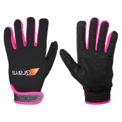 Grays G500 Gel Hockey Gloves - Black/Fluo Pink (2023/24)