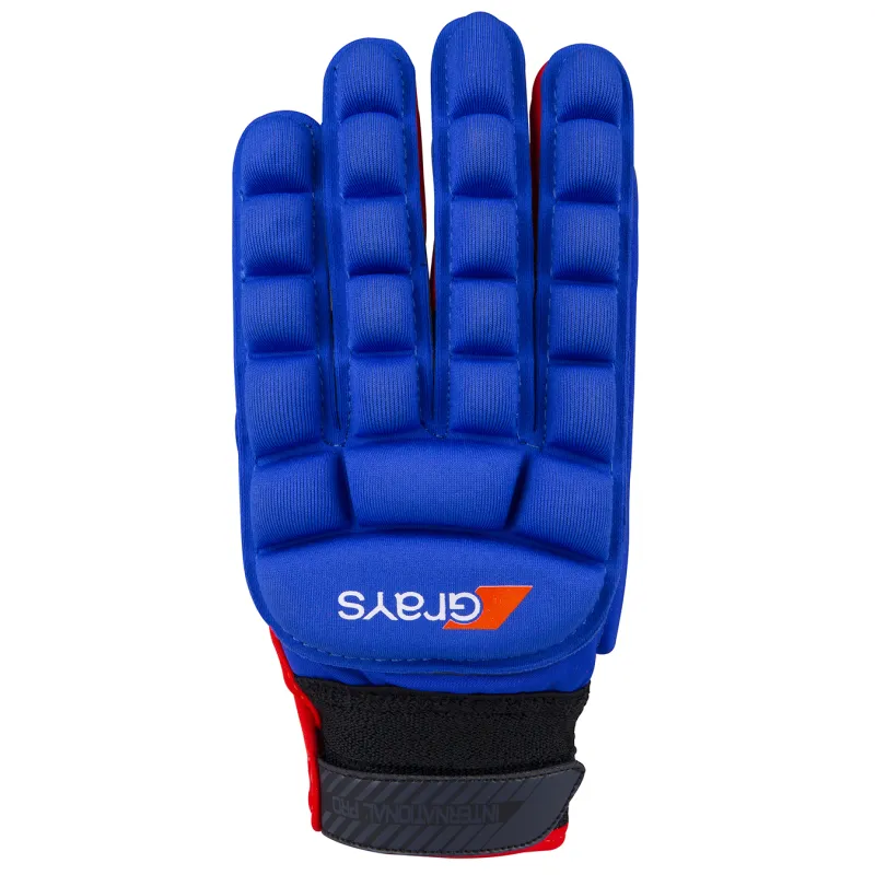 Grays International Pro Hockey Glove - Navy/Fluo Red (2023/24) 3 Grays International Pro Hockey Glove - Navy/Fluo Red (2023/24)